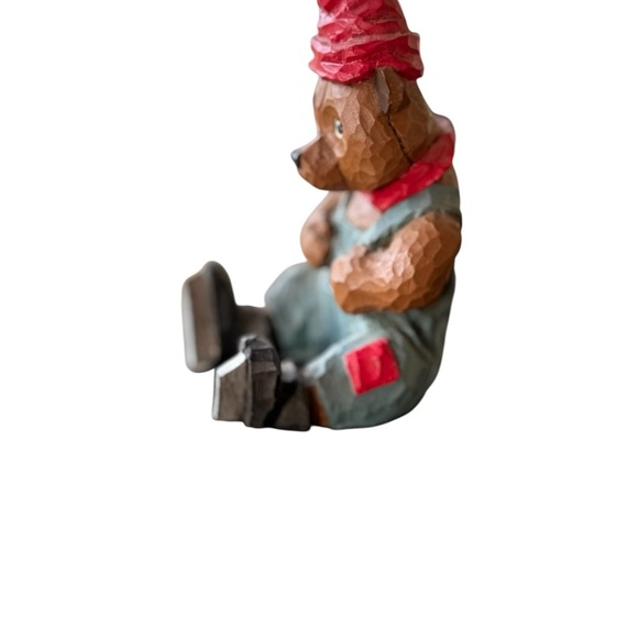 Hand-Carved TJW Wooden Bear Figurine Initials carved AND signed - Picture 2 of 7